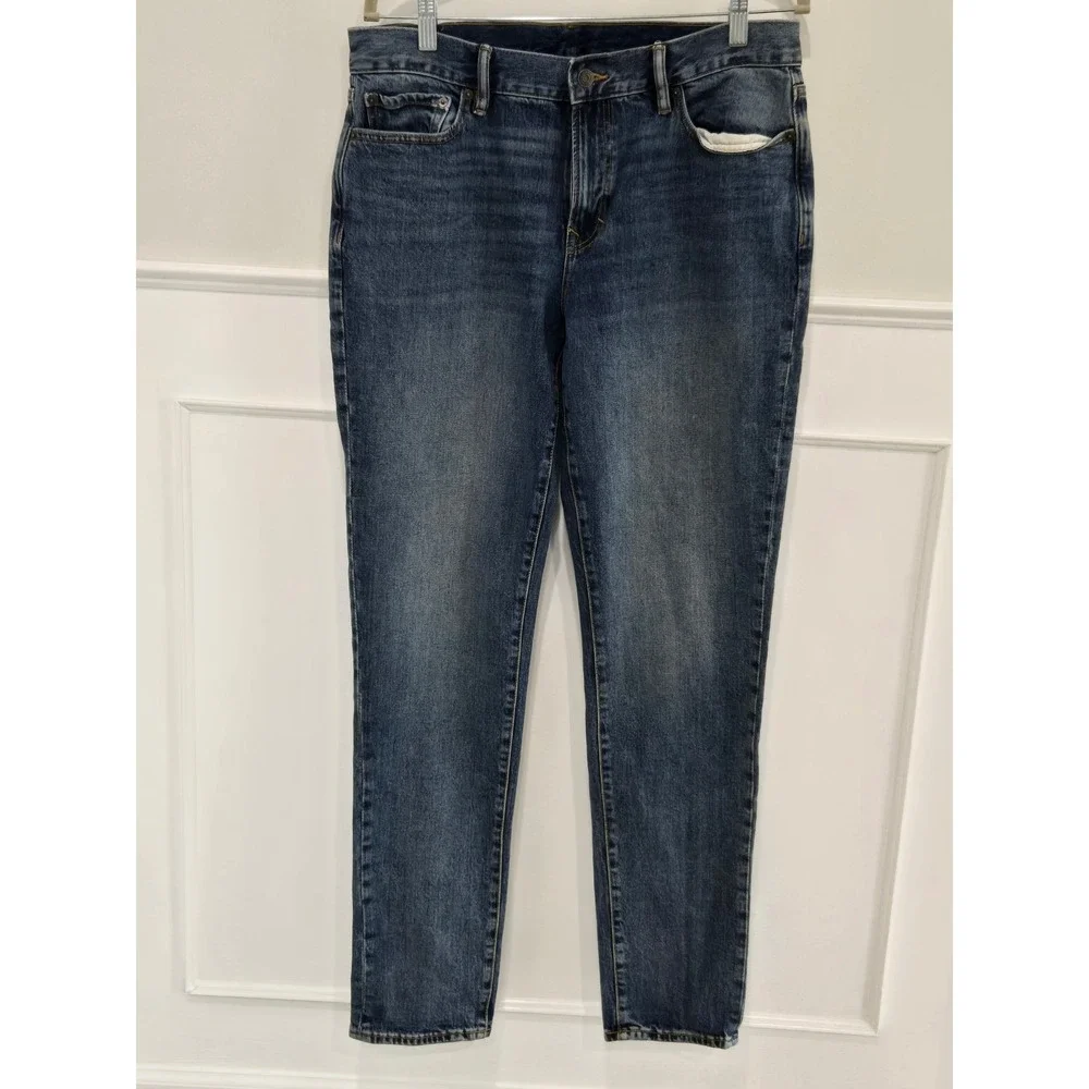 Banana Republic‎ Mens Slim Fit Standard Jean Medium Wash Blue 34W 34L